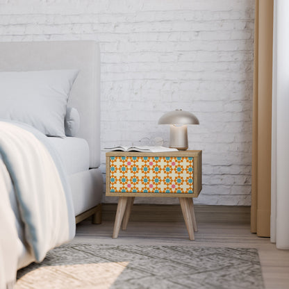 Comodino FLORAL DECOR in effetto rovere