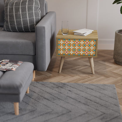 Comodino FLORAL DECOR in effetto rovere