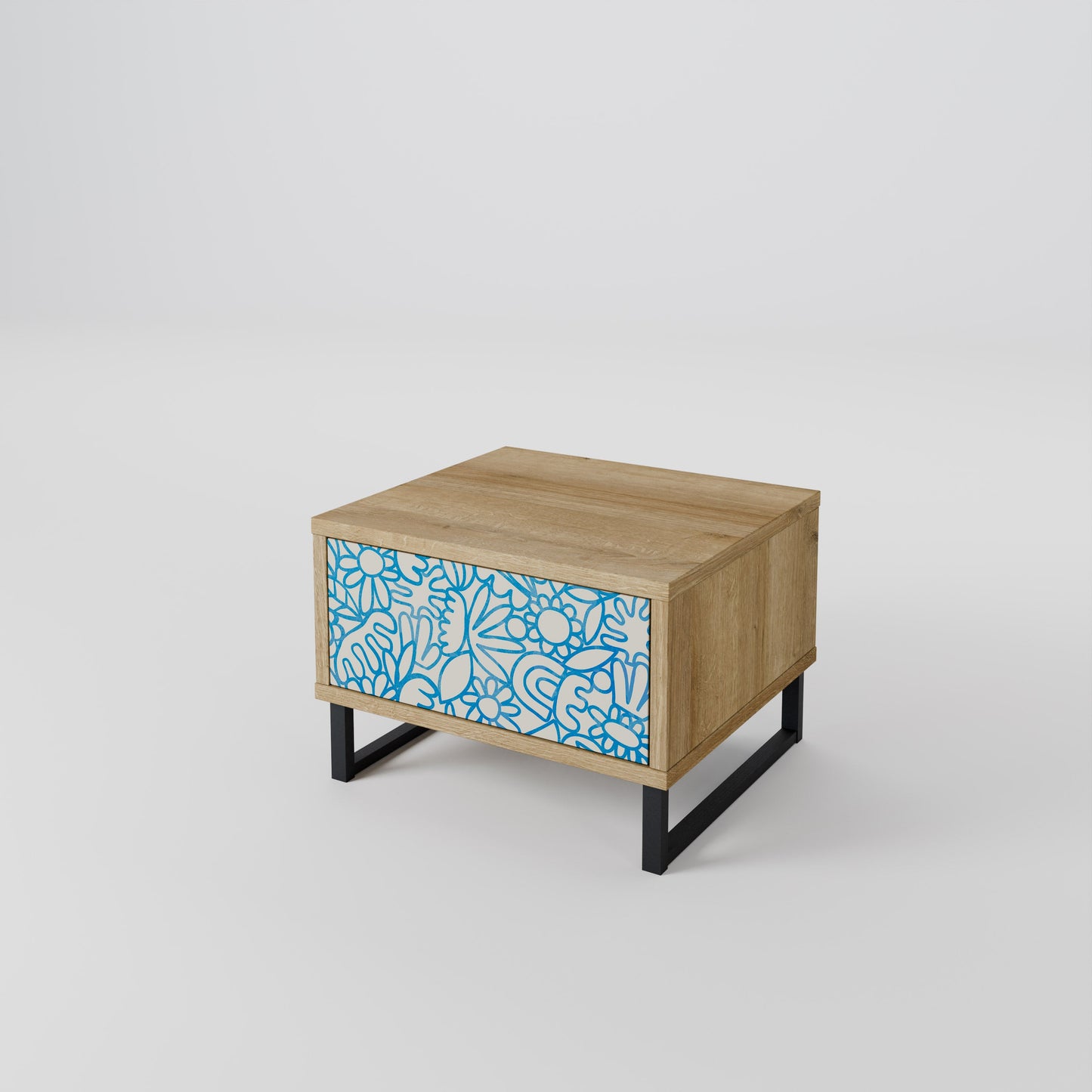 BLOOMY MORNING Nightstand in Oak Effect