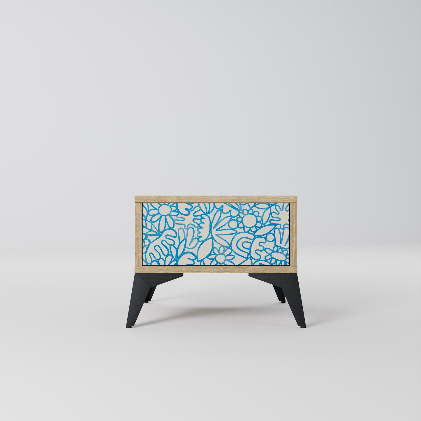BLOOMY MORNING Nightstand in Oak Effect