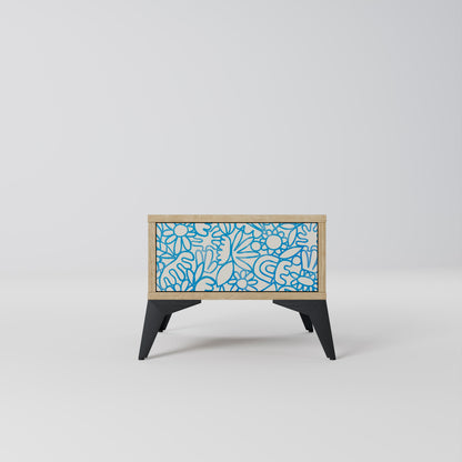 BLOOMY MORNING Nightstand in Oak Effect