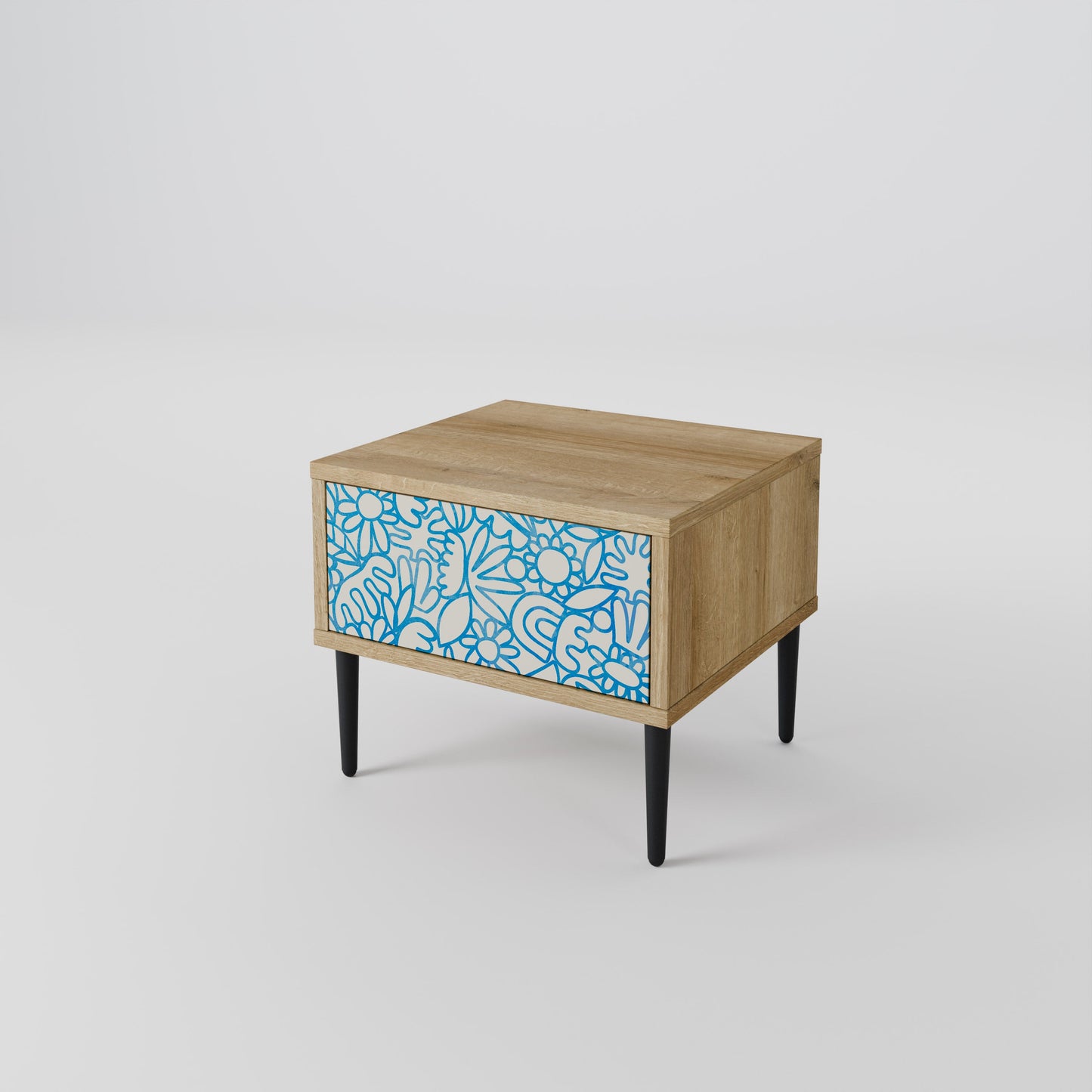 BLOOMY MORNING Nightstand in Oak Effect