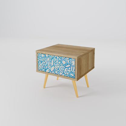 BLOOMY MORNING Nightstand in Oak Effect