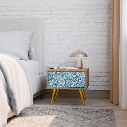 BLOOMY MORNING Nightstand in Oak Effect