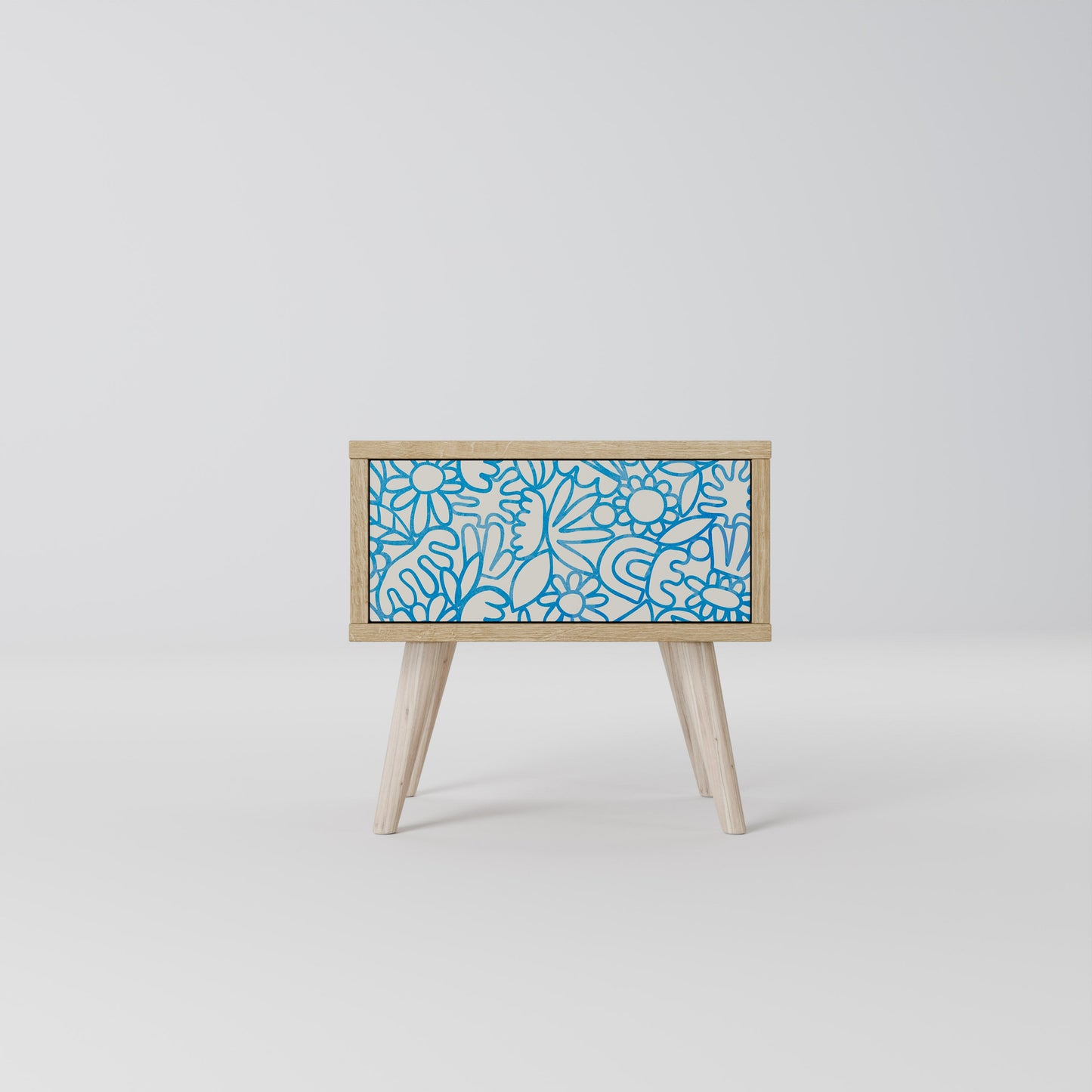 BLOOMY MORNING Nightstand in Oak Effect