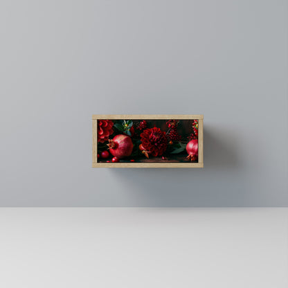 Comodino DAHLIAS AND POMEGRANATES in effetto rovere