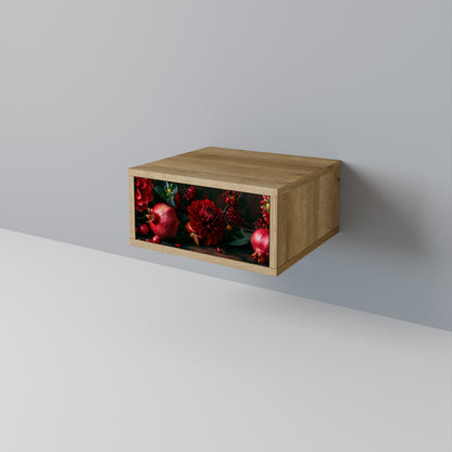 Comodino DAHLIAS AND POMEGRANATES in effetto rovere