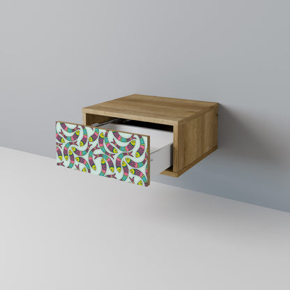 Comodino INDIAN FISH in effetto rovere