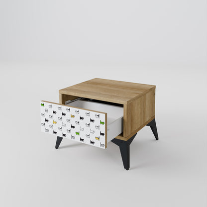CATS COMPILATION Nightstand in Oak Effect