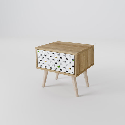 CATS COMPILATION Nightstand in Oak Effect