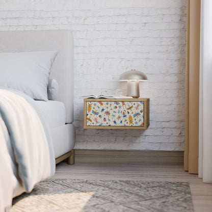 COLORFUL INSECTS Nightstand in Oak Effect