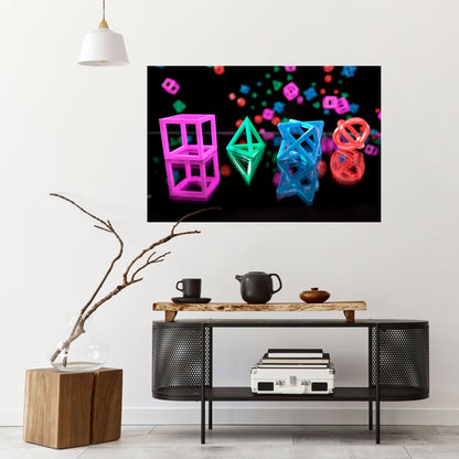 Poster orizzontale staccabile e attaccabile ICONE LUMINOSE PER GIOCATORI