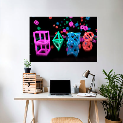 Poster orizzontale staccabile e attaccabile ICONE LUMINOSE PER GIOCATORI