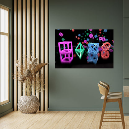 Poster orizzontale staccabile e attaccabile ICONE LUMINOSE PER GIOCATORI