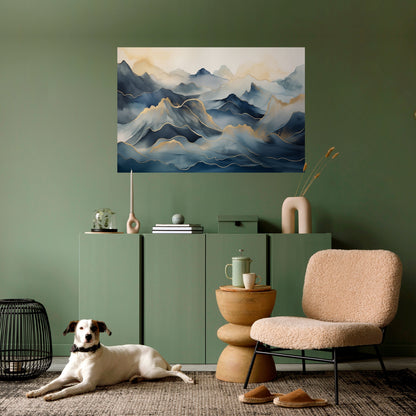 Poster orizzontale staccabile e attaccabile GOLDEN MOUNTAIN FOG