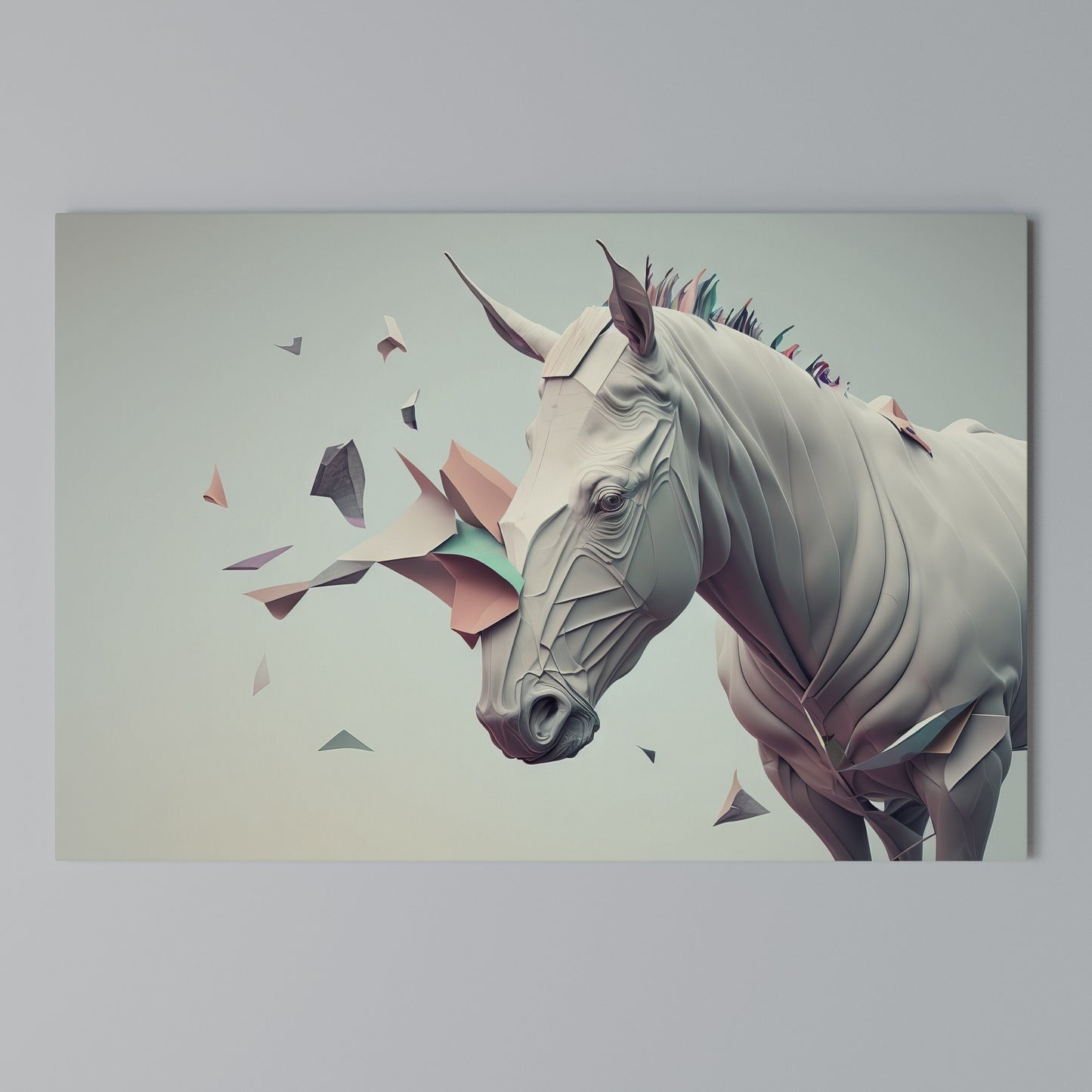 FUTURISTIC HORSE Stampa su tela orizzontale