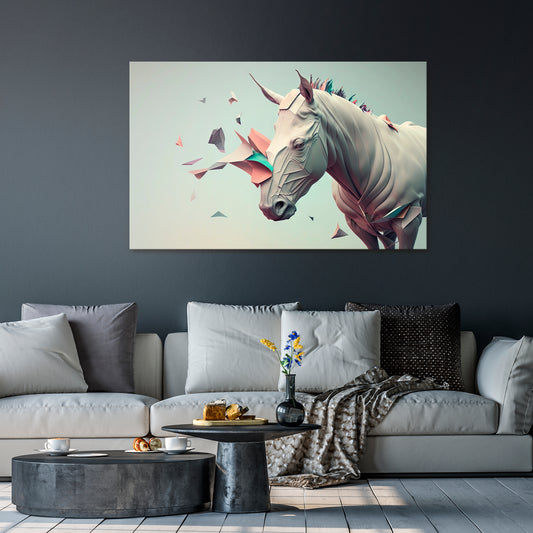 FUTURISTIC HORSE Stampa su tela orizzontale