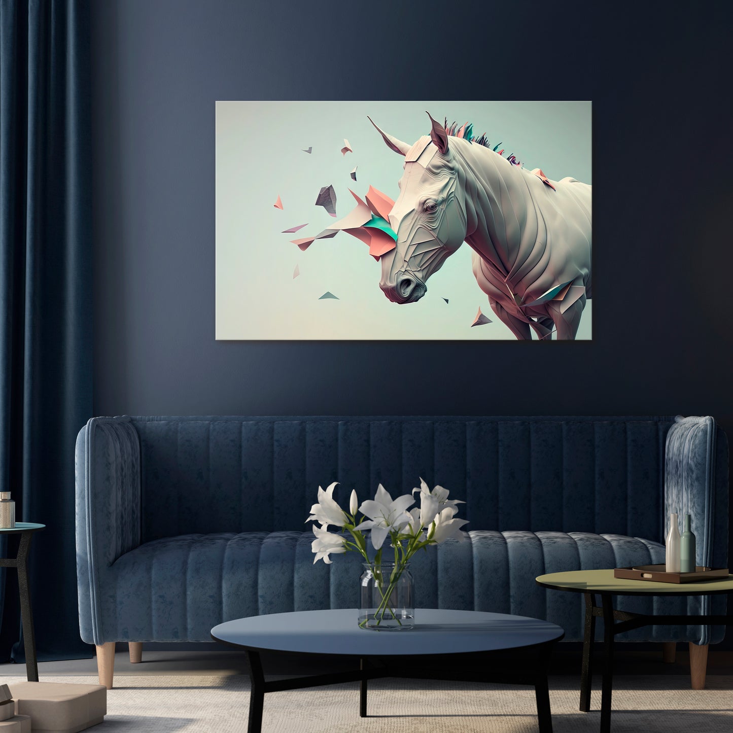 FUTURISTIC HORSE Stampa su tela orizzontale