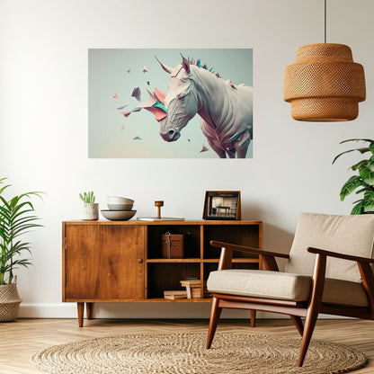 Poster orizzontale staccabile e attaccabile CAVALLO FUTURISTICO