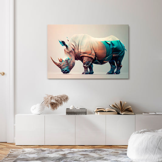 FUTURISTIC RHINO Stampa su tela orizzontale