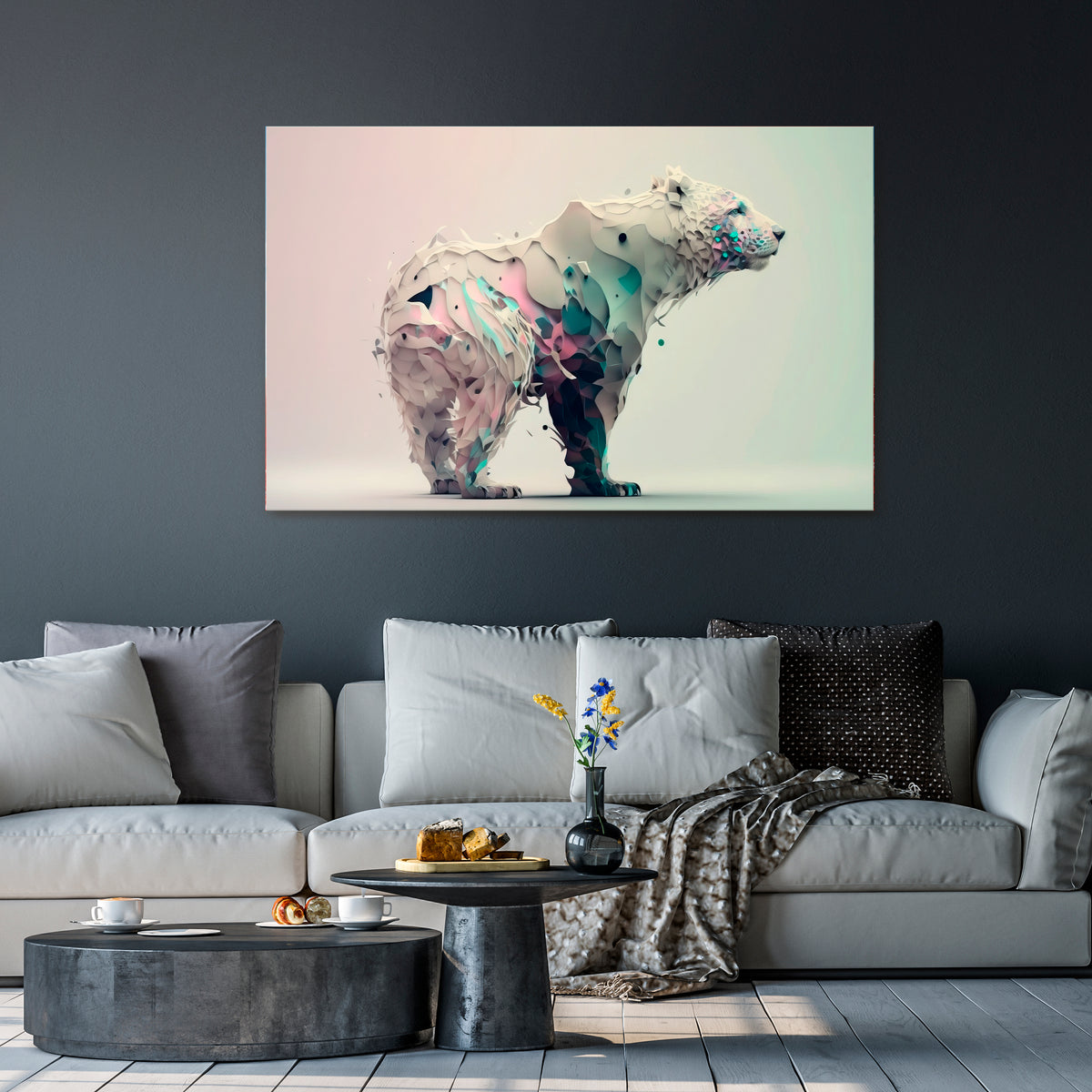 FUTURISTIC BEAR Stampa su tela orizzontale