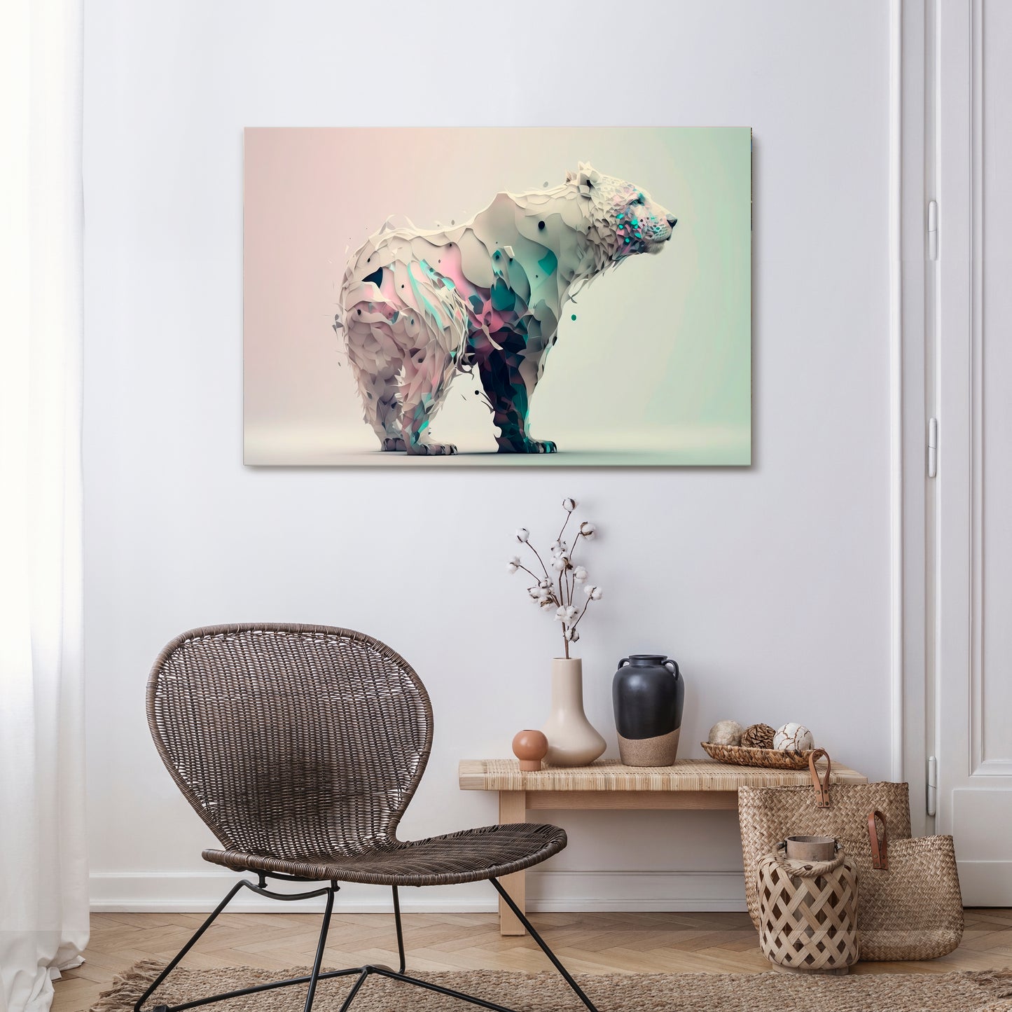 FUTURISTIC BEAR Stampa su tela orizzontale