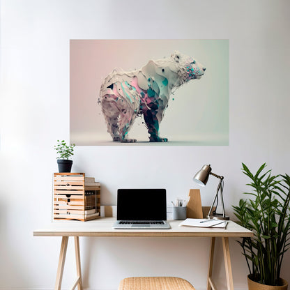 Poster orizzontale staccabile e attaccabile ORSO FUTURISTICO