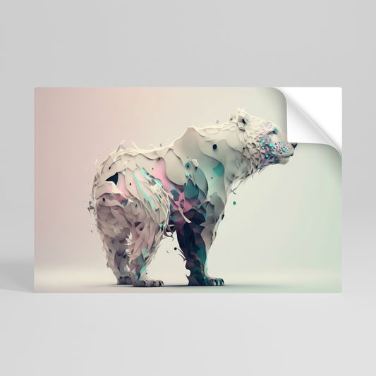 Poster orizzontale staccabile e attaccabile ORSO FUTURISTICO