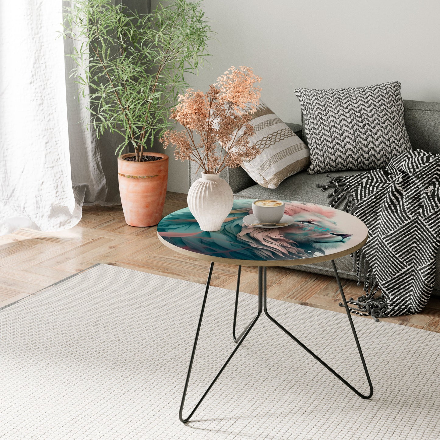 Tavolino da caffè grande LUMINOUS LION MAJESTY