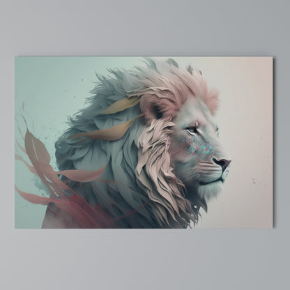 LUMINOUS LION MAJESTY Stampa su tela orizzontale