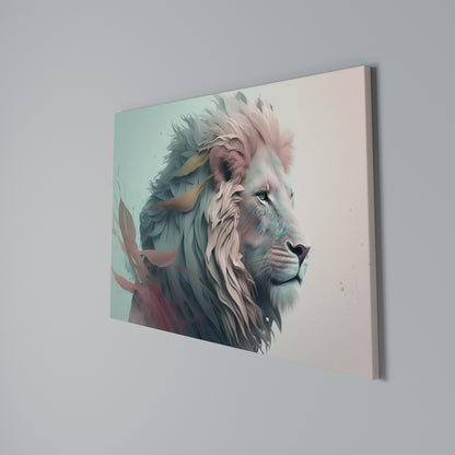 LUMINOUS LION MAJESTY Stampa su tela orizzontale
