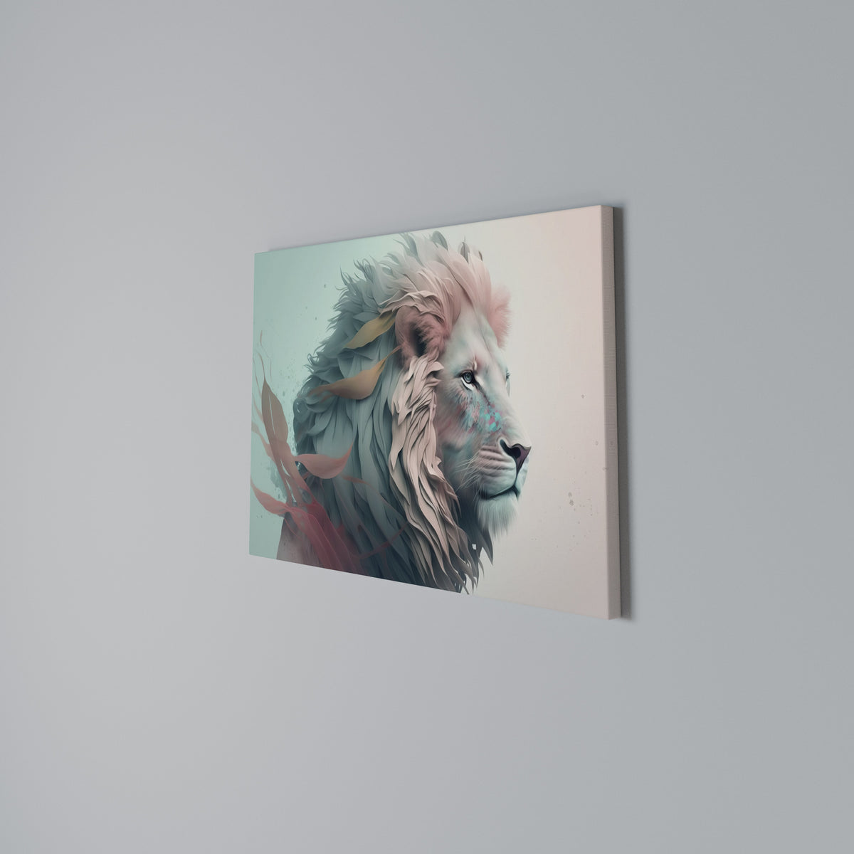 LUMINOUS LION MAJESTY Stampa su tela orizzontale