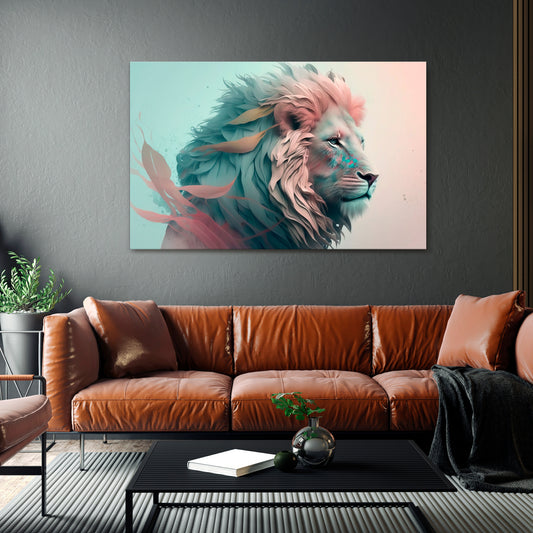 LUMINOUS LION MAJESTY Stampa su tela orizzontale