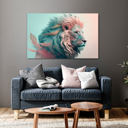 LUMINOUS LION MAJESTY Stampa su tela orizzontale