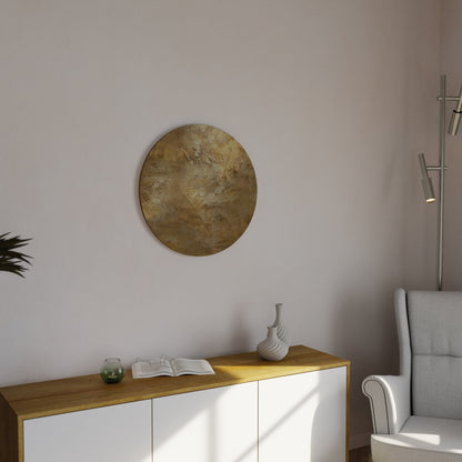 GILDED LEAF CASCADE Round Wall Art