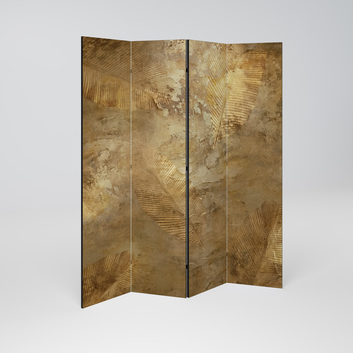 GILDED LEAF CASCADE Decorative 4-Panel Room Divider