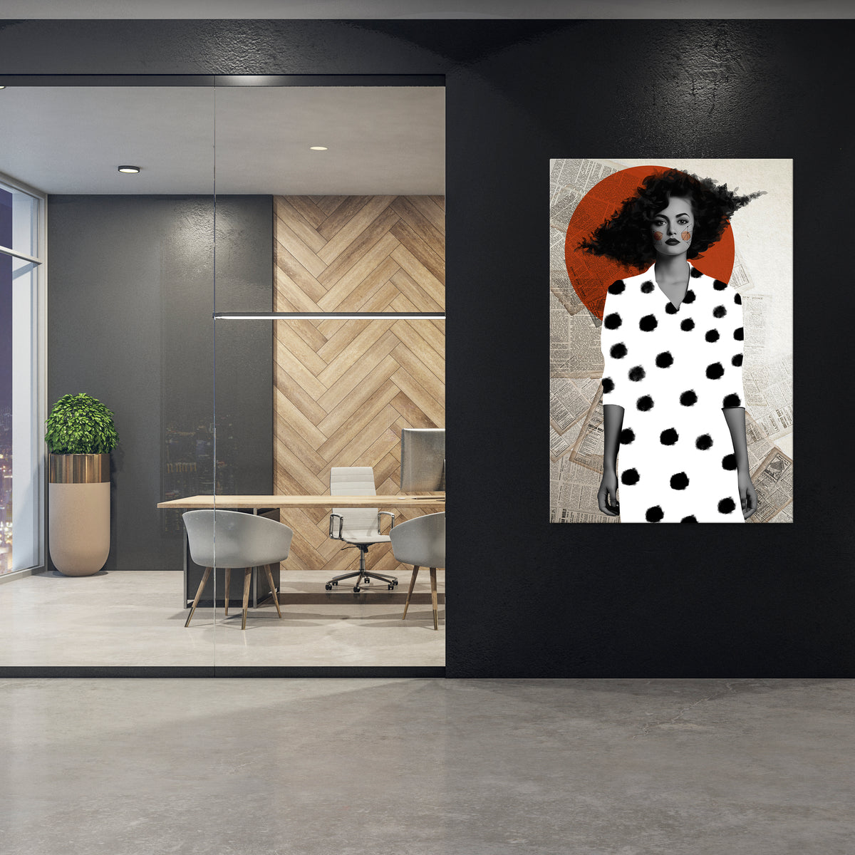CLASSIC COOL DOTS Stampa su tela verticale