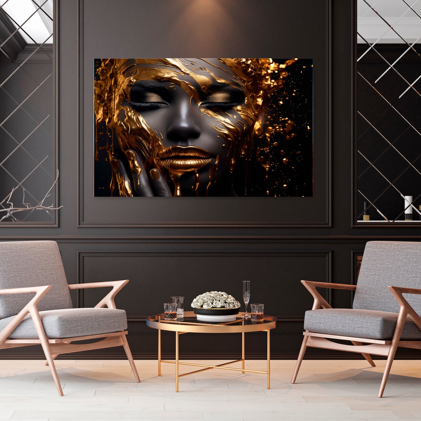 GOLDEN GODDESS Stampa su tela orizzontale