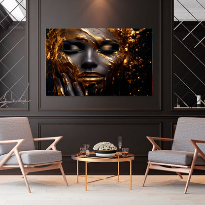 GOLDEN GODDESS Stampa su tela orizzontale
