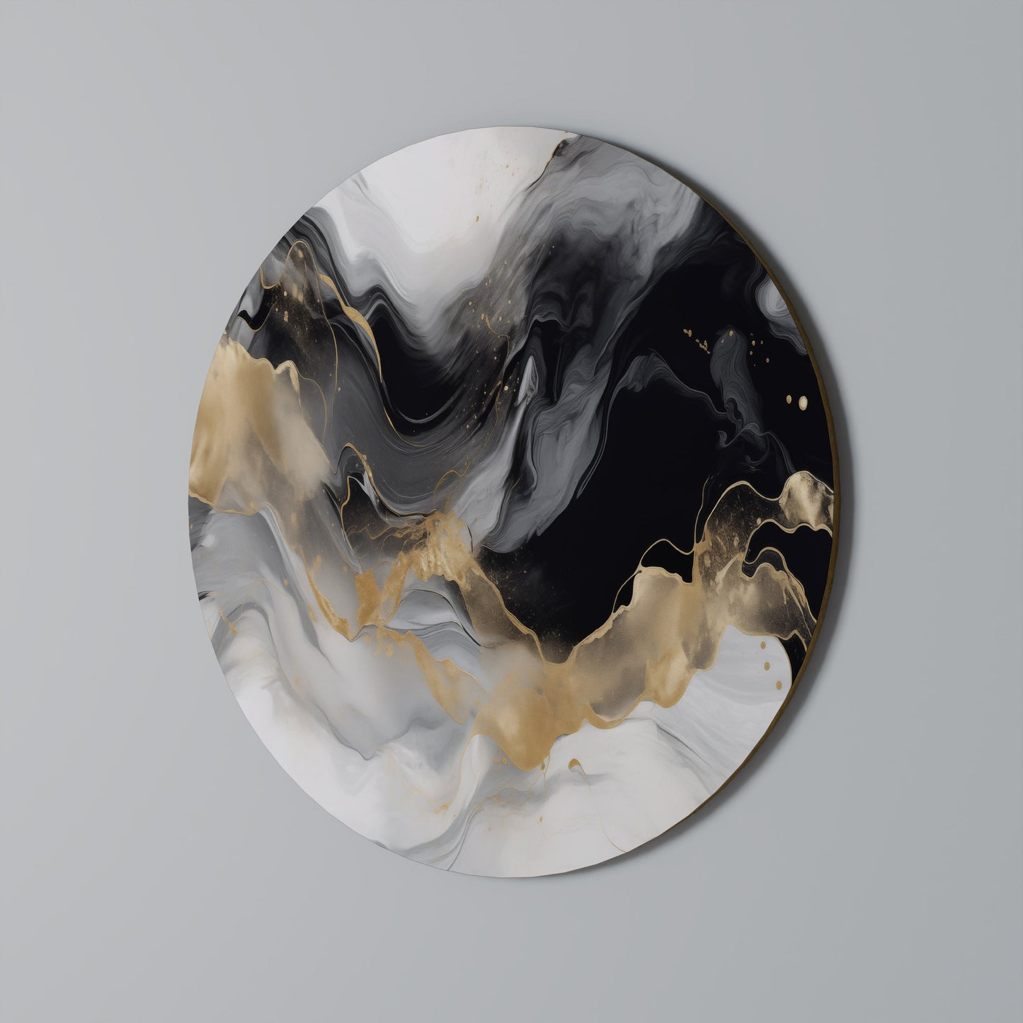Arte murale rotonda CONFUSIONE IN BIANCO E NERO