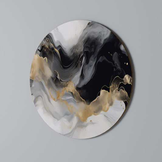 Arte murale rotonda CONFUSIONE IN BIANCO E NERO