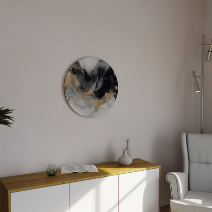 Arte murale rotonda CONFUSIONE IN BIANCO E NERO