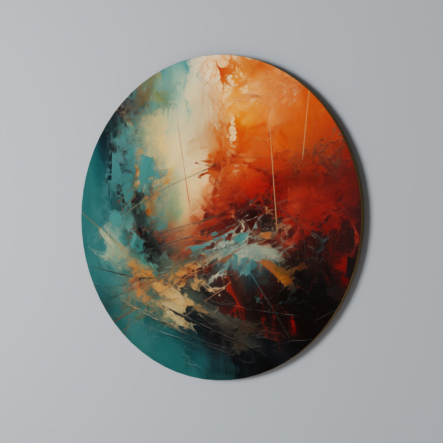 FIERY FUSION - Arte murale rotonda