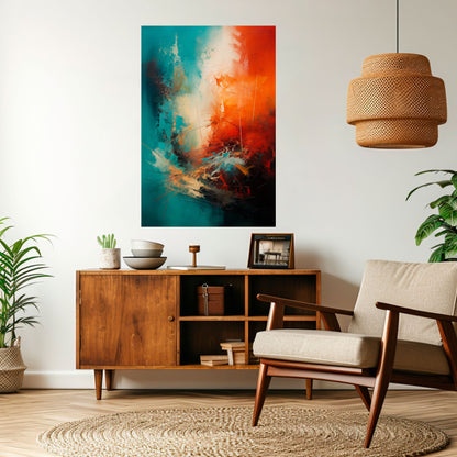 Poster verticale FIERY FUSION staccabile e attaccabile