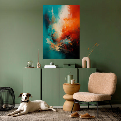 Poster verticale FIERY FUSION staccabile e attaccabile