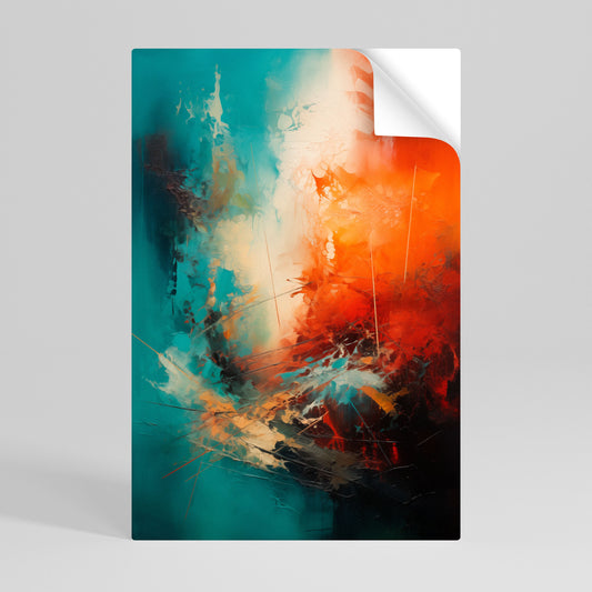 Poster verticale FIERY FUSION staccabile e attaccabile