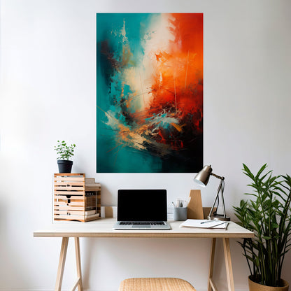 Poster verticale FIERY FUSION staccabile e attaccabile