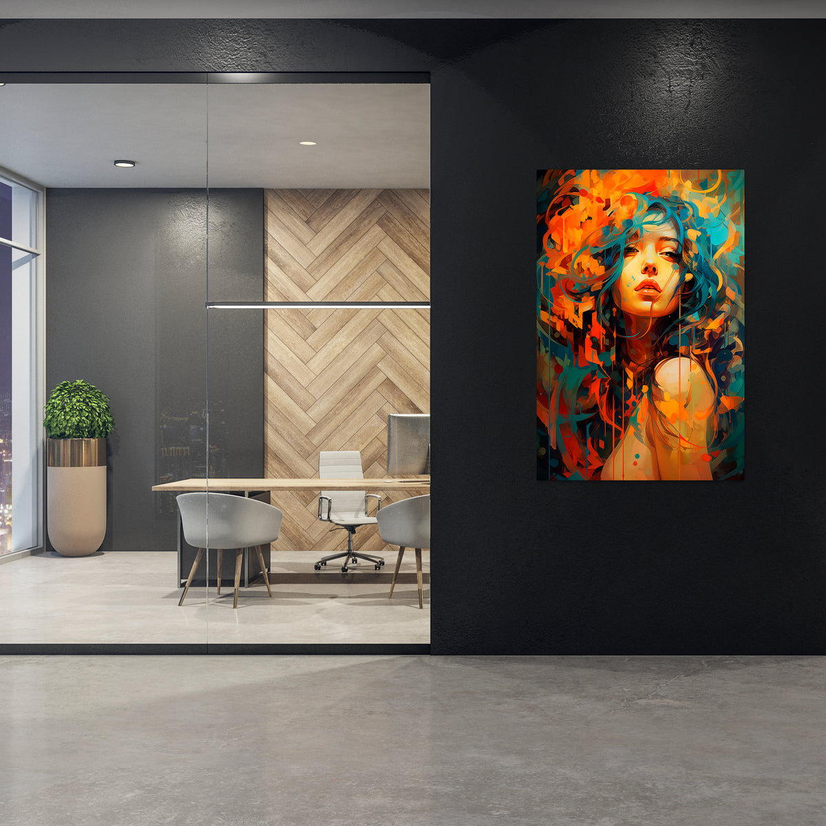 RAINBOW MUSE Stampa su tela verticale