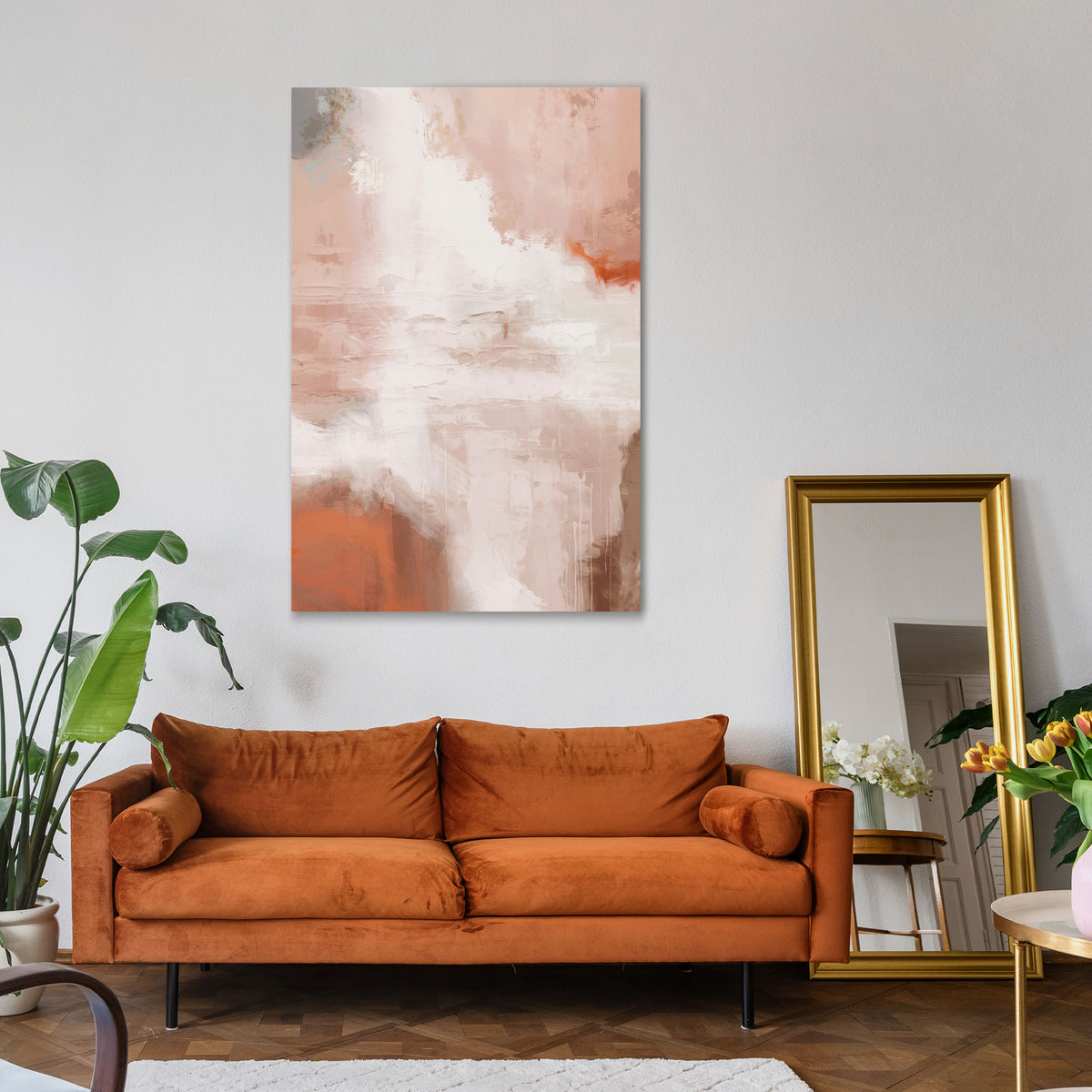 BLUSH SERENITY Vertical Canvas Print