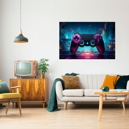 Poster orizzontale staccabile e attaccabile SYNTHWAVE PAD